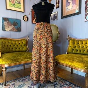 Vintage 90s Jaclyn Smith Paisley Maxi Skirt Size XL